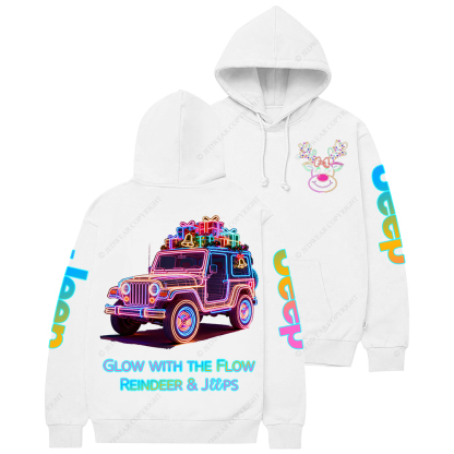 Glow With The Flow Reindeer Jp Casual Hoodie
