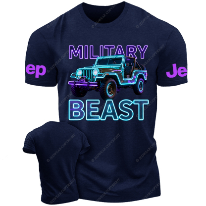 Colorful Neon Lines Off-Road Military Beast Jp T-Shirt