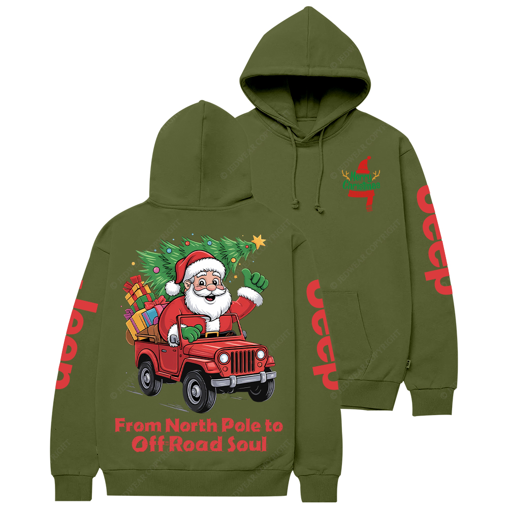 Christmas Santa Riding Monster Truck Xmas Jp Casual Hoodie