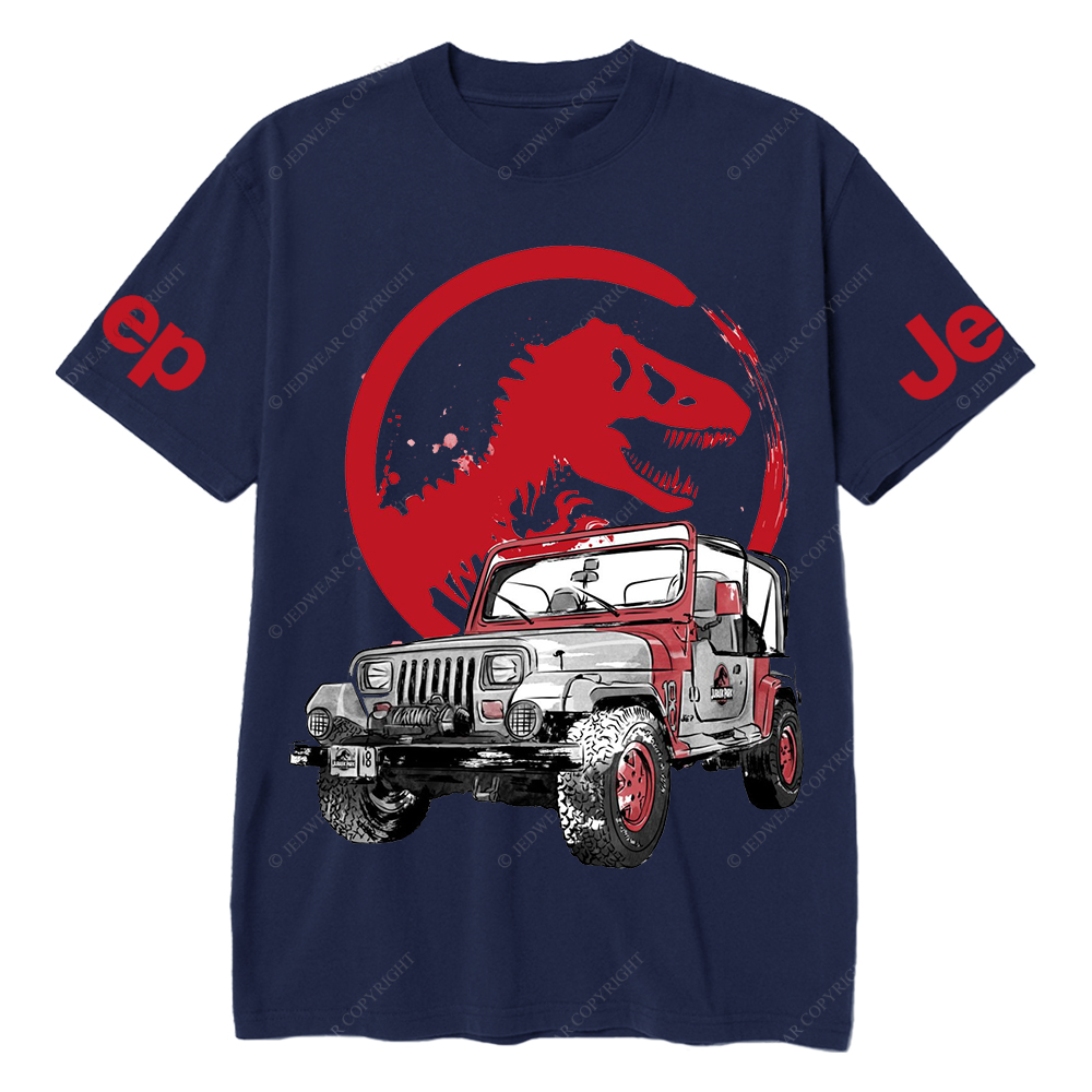 Dinosaur On The Back Of An Off-Road Vehicle Jp T-Shirt