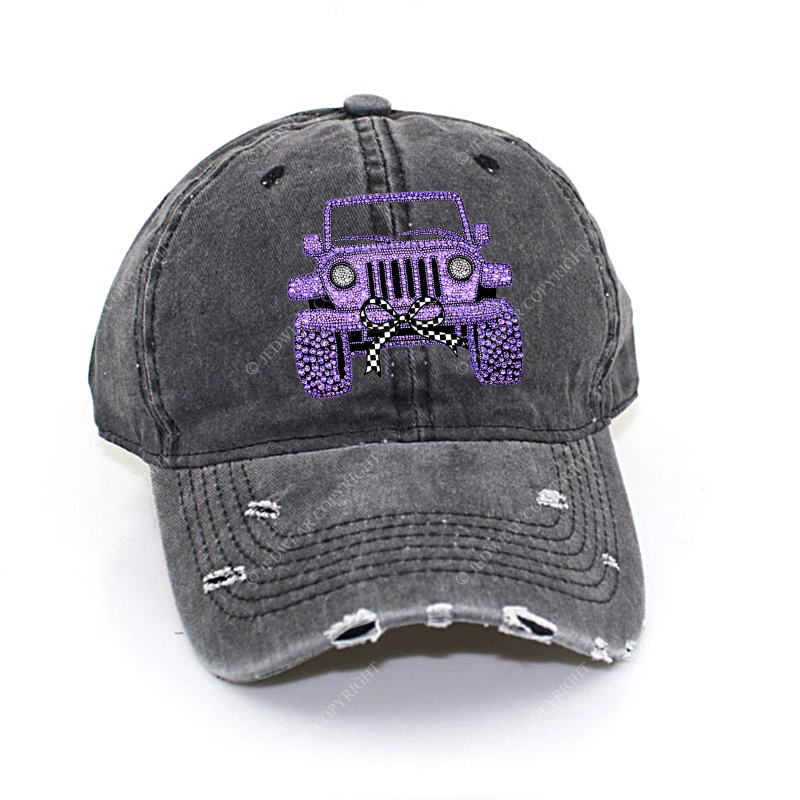 Girl Purple Car Bling Bling Jp Baseball Cap