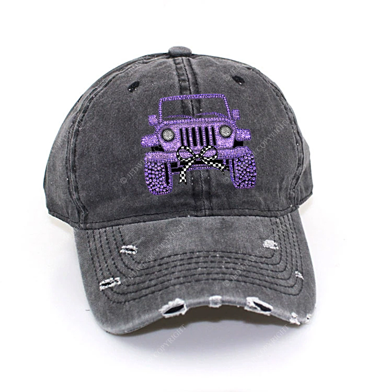 Girl Purple Car Bling Bling Jp Baseball Cap