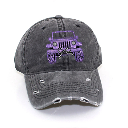 Girl Purple Car Bling Bling Jp Baseball Cap