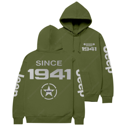 Vintage Military Star Circle Since 1941  Jp Casual Hoodie