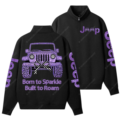 Girl Purple Car Bling Bling Jp Half-Zip Jacket Sweatshirt