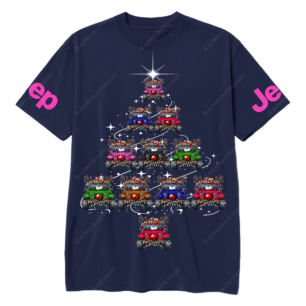 Colorful Lights Merry Christmas Tree Jp T-Shirt