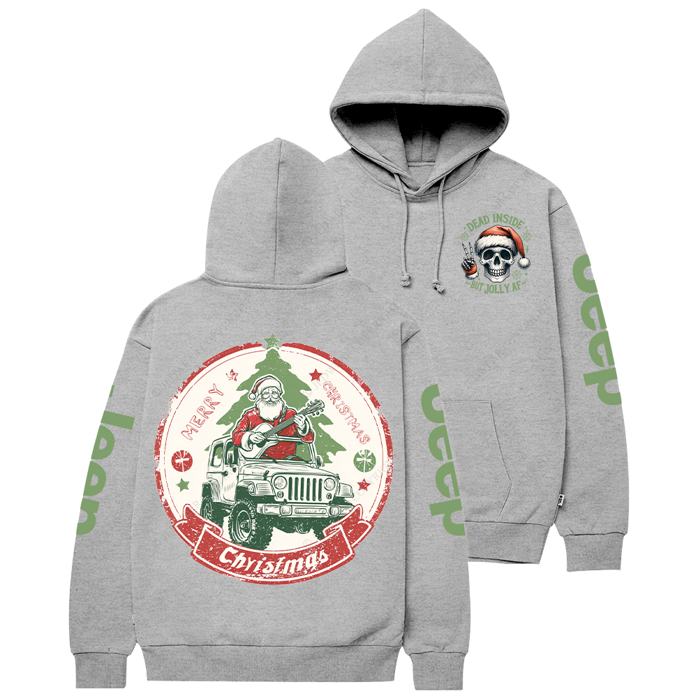 Dead Inside But Jolly Af Merry Christmas Jp Casual Hoodie