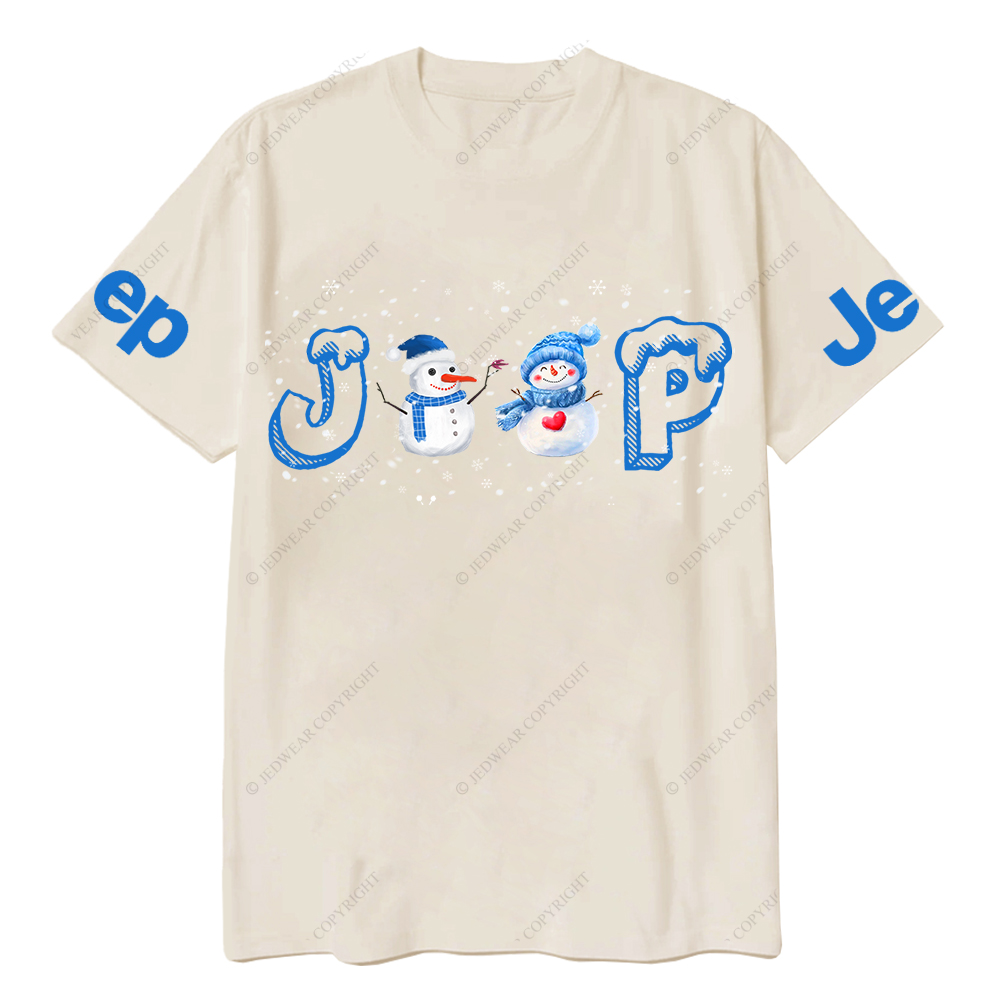 Merry Christmas Snowman Blue Jp T-Shirt