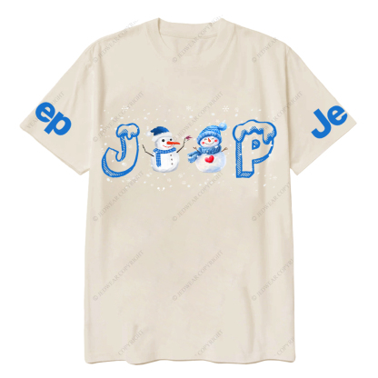 Merry Christmas Snowman Blue Jp T-Shirt