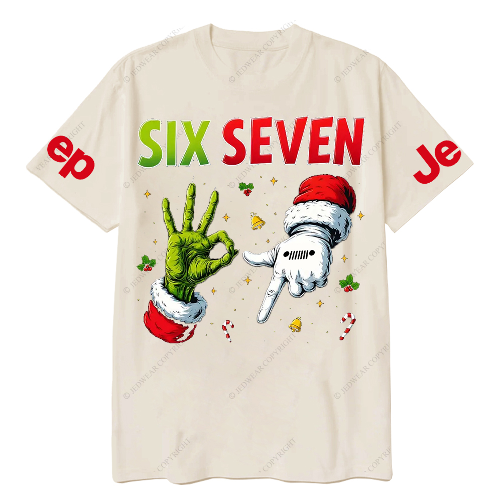 Six Seven Christmas Slang Xmas Meme Funny Number Jp T-Shirt