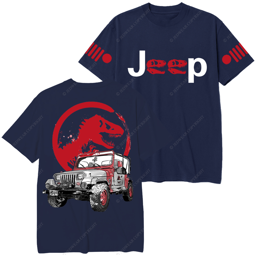 Dinosaur On The Back Of An Off-Road Vehicle Jp T-Shirt