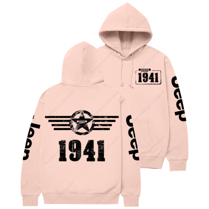Since 1941 Military Star Rectangle Time Jp Casual Hoodie
