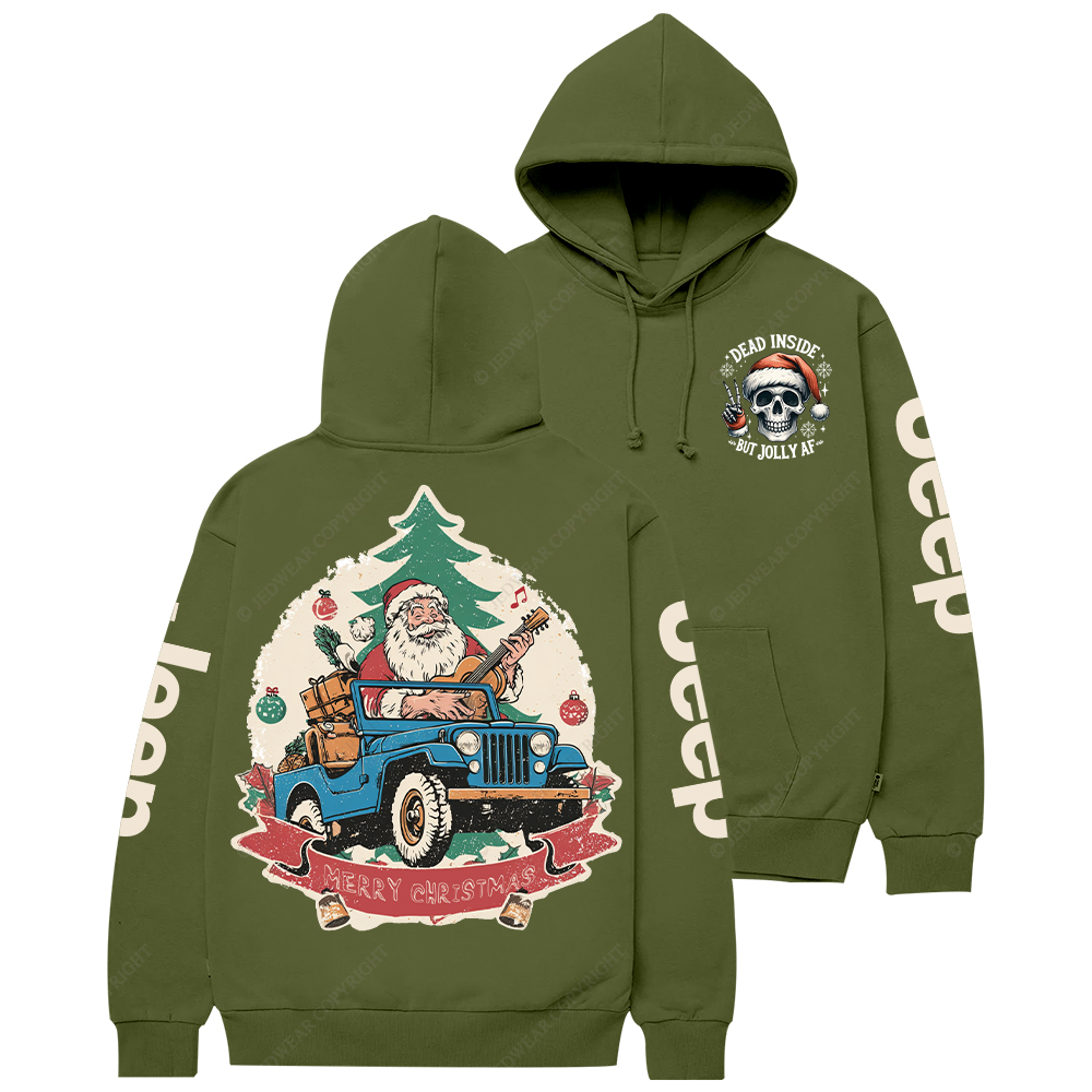 Dead Inside But Jolly Af Merry Christmas Jp Casual Hoodie