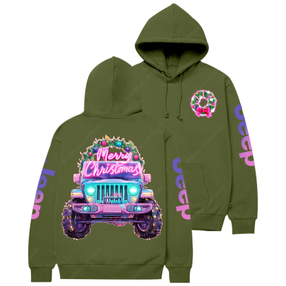 Chubby Neon-Style Off-road With Rounded Cartoon Proportions Jp Casual Hoodie