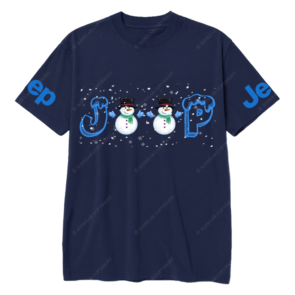 Merry Christmas Snowman Blue Jp T-Shirt