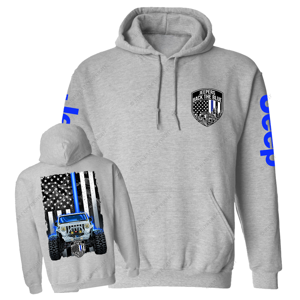 Drivers Back The Blue American Flag Policeman Police Car Badge Jp Casual Hoodie