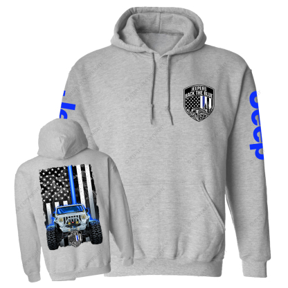 Drivers Back The Blue American Flag Policeman Police Car Badge Jp Casual Hoodie