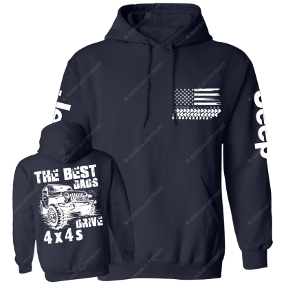 The Best Dads Drive 4x4 Jp Casual Hoodie