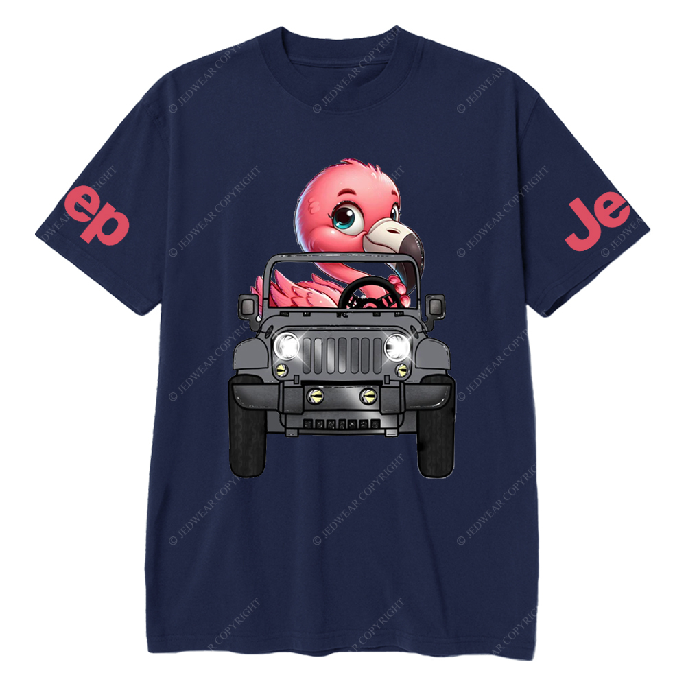 Flamingo Driving Car vJp T-Shirt