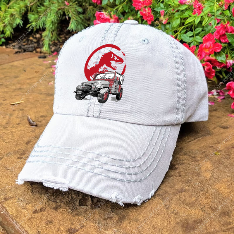 Dinosaur On The Back Of An Off-Road Vehicle Jp Baseball Cap