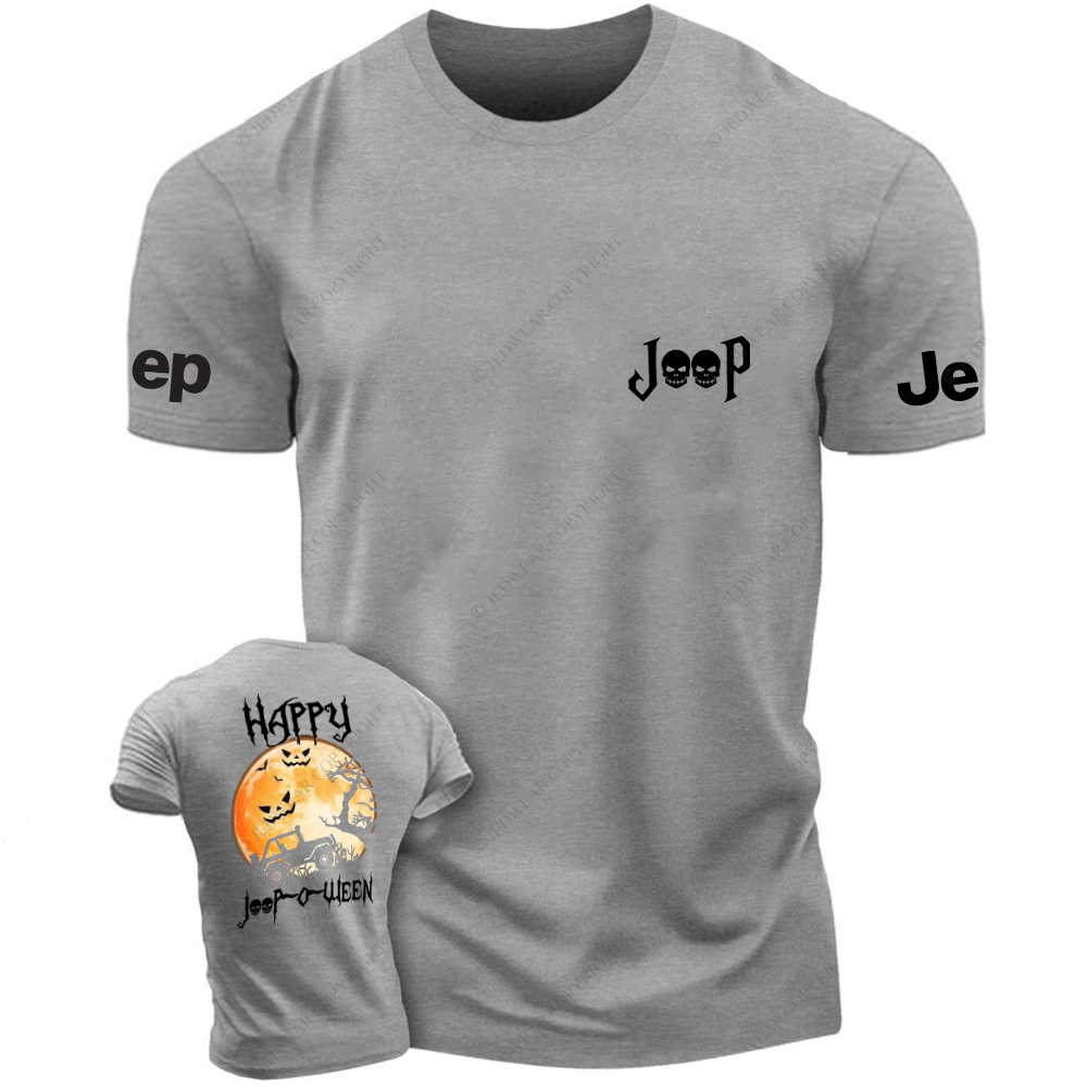 Halloween Four-Wheel Vehicle Driving At Night Pumpkin JP T-Shirt