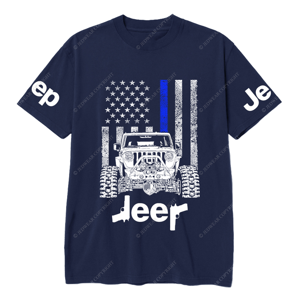 American Flag Policeman Gun Police Badge Jp T-Shirt
