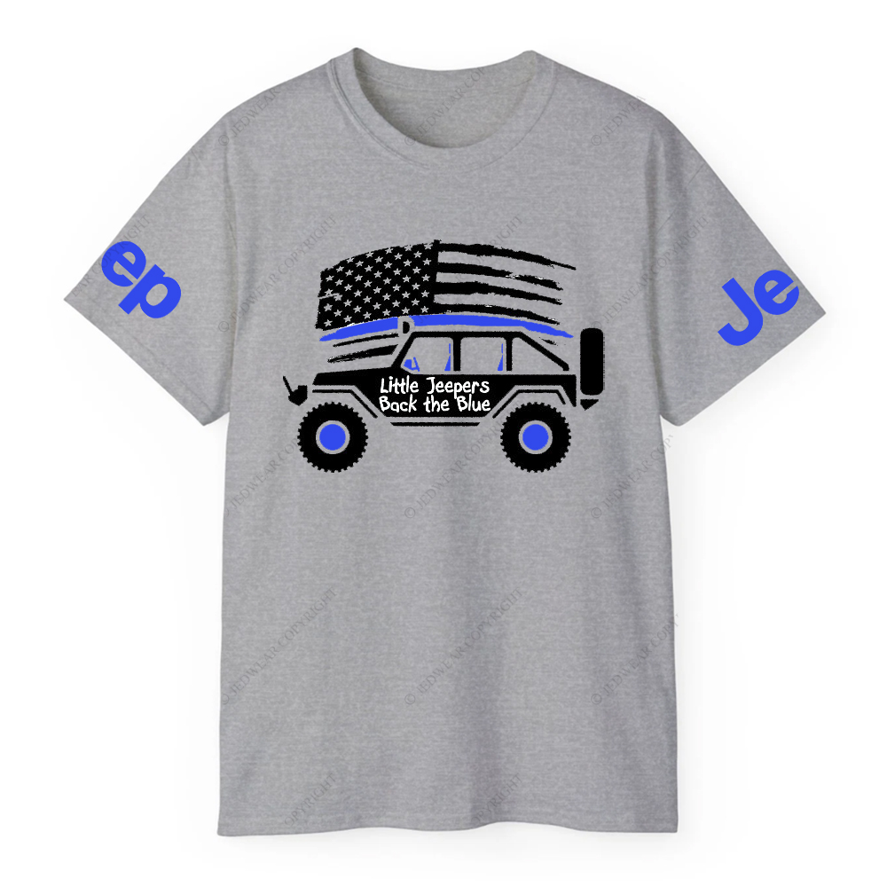 Little Jeepers Back The Blue Policeman American Flag Jp T-Shirt