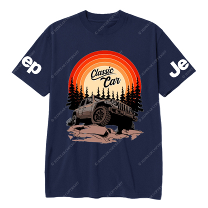 Classic Car And Tree Silhouette JP T-shirt