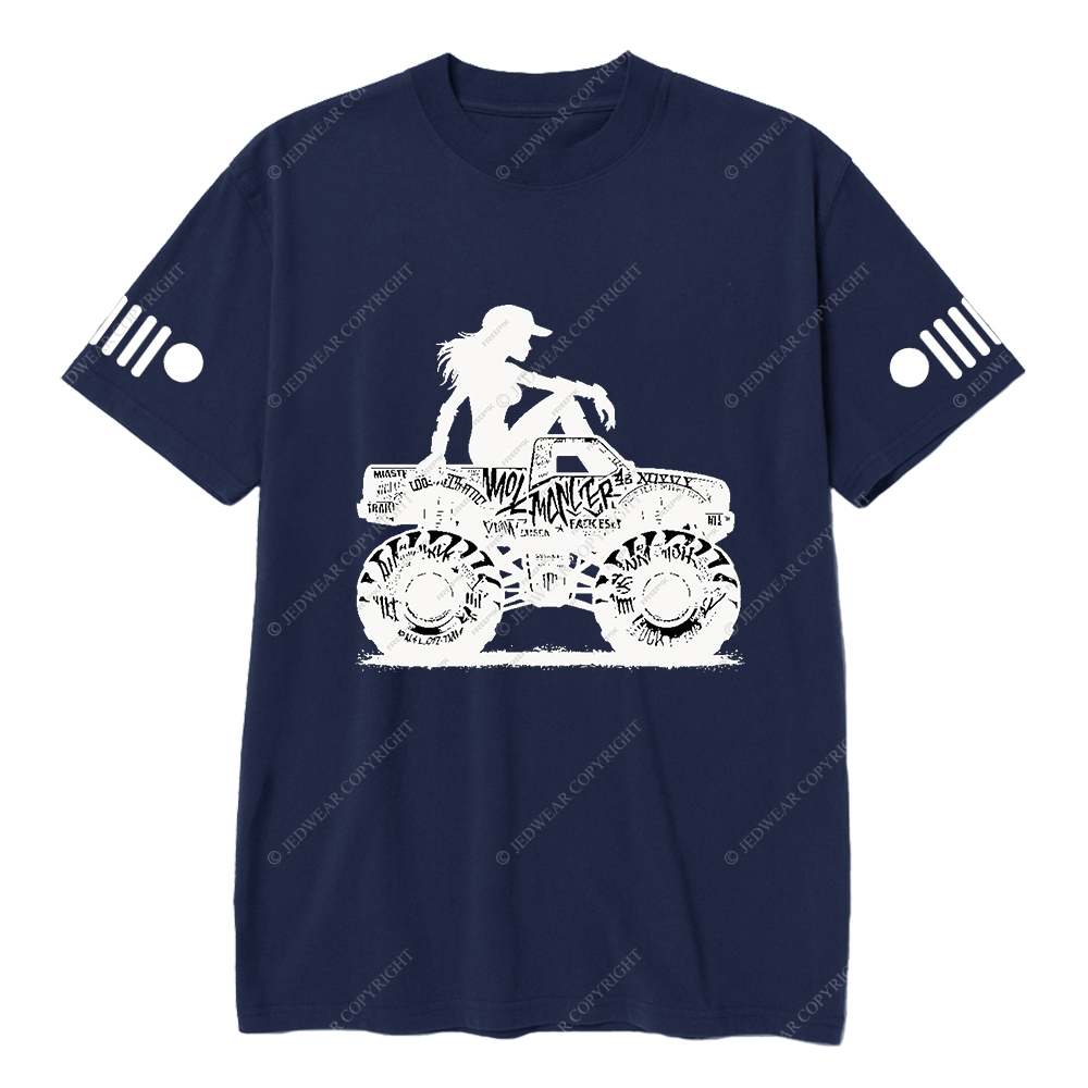 A Cool Girl Sitting On An Off-Road Vehicle Jp T-Shirt
