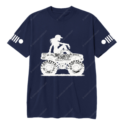 A Cool Girl Sitting On An Off-Road Vehicle Jp T-Shirt