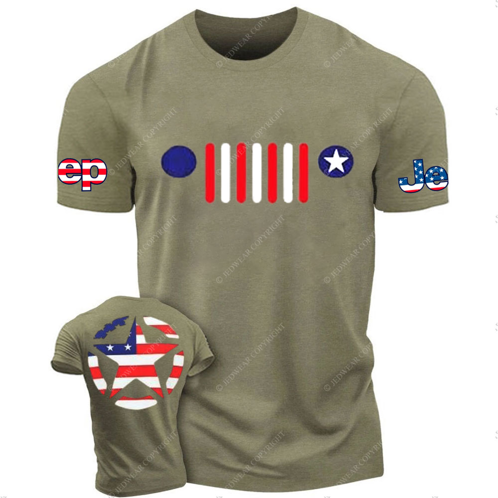 US Flag Jp Grille and Star T-Shirt