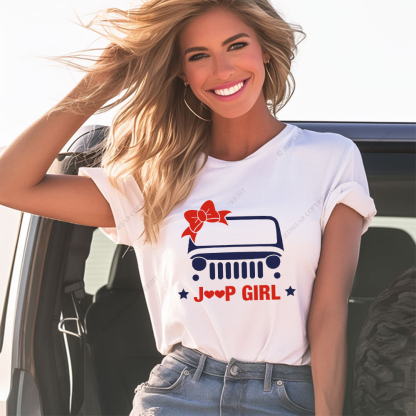 Jp Girl 4X4 Offroad Car Bow Tie Star Jp T-Shirt