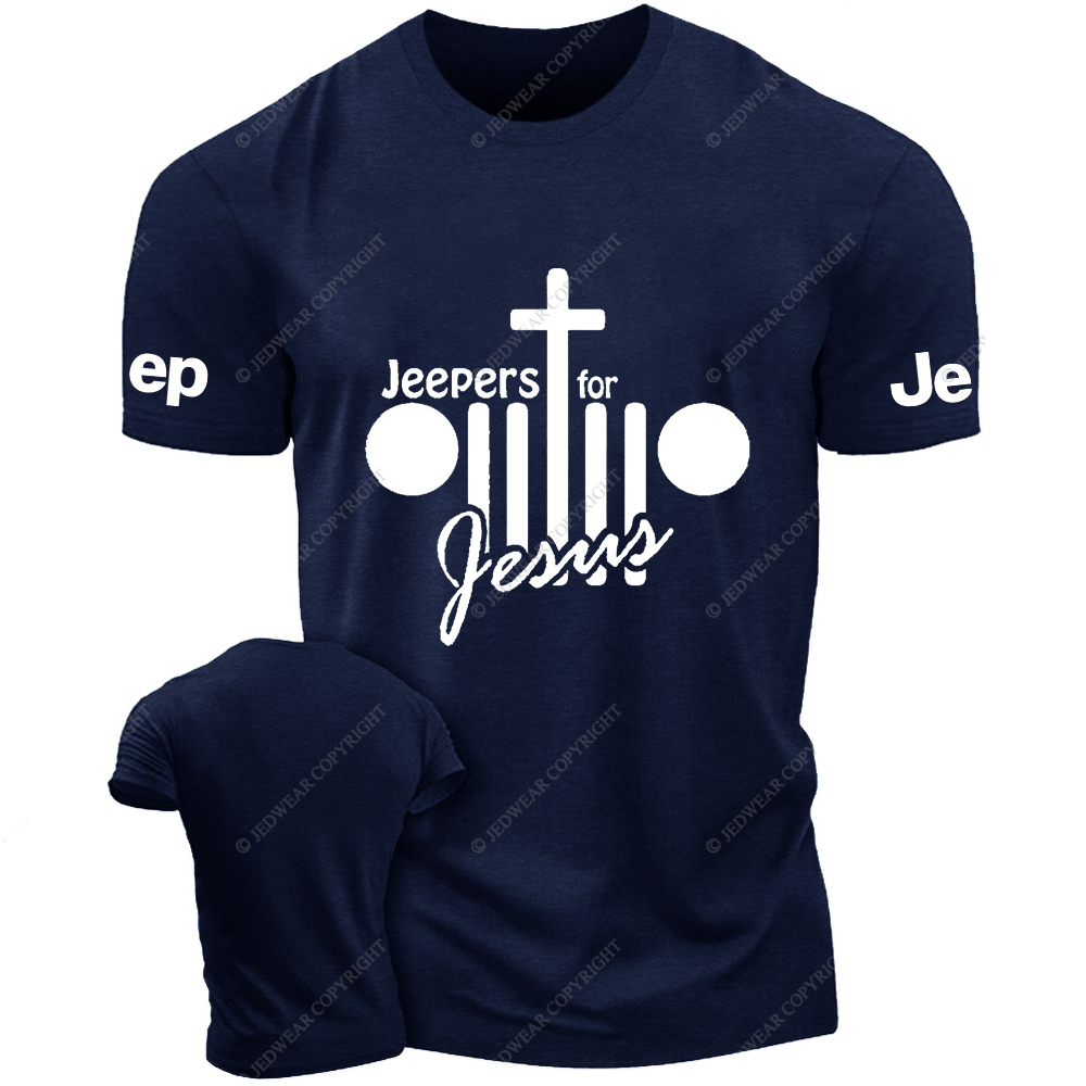 Jeepers For Jesus Religion Christianity Cross Jp T-Shirt