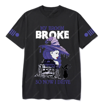 My Broom Broke So Now I Drive Skull  Jp T-Shirt