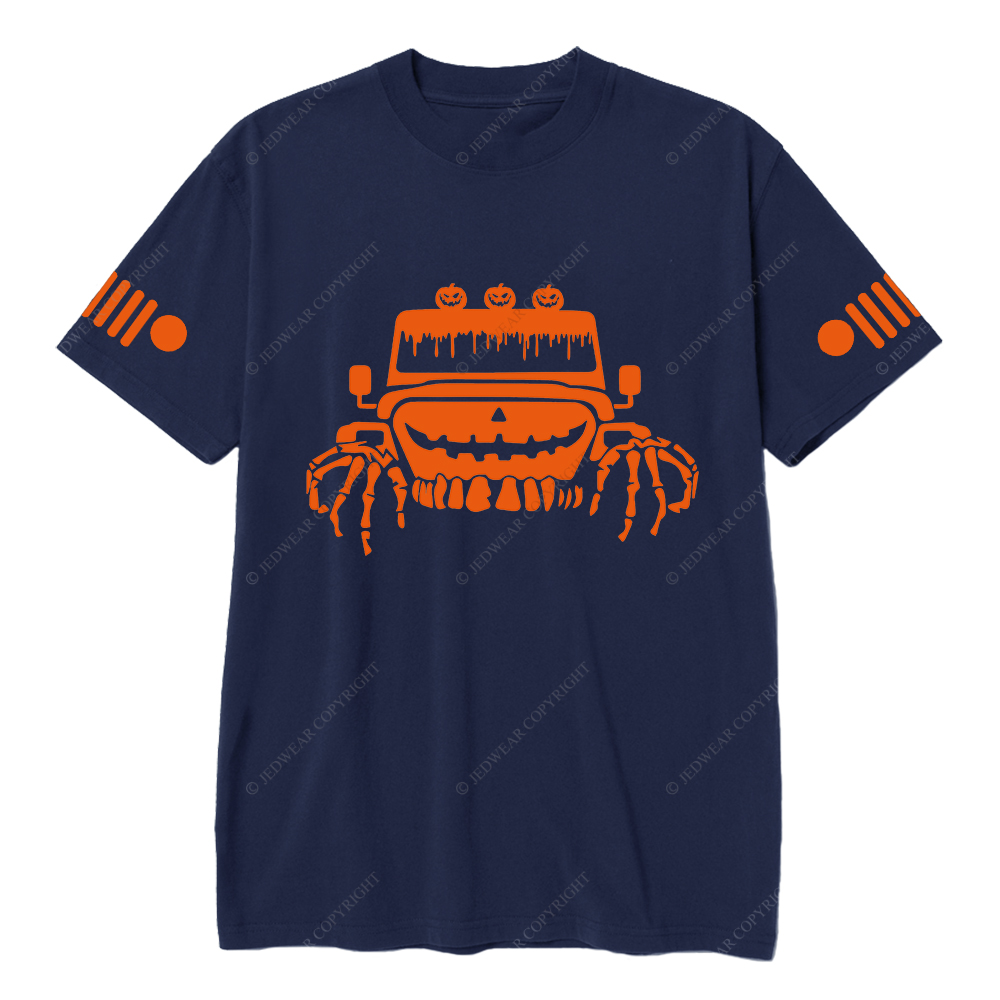 Orange Pumpkin Halloween Skull  Jp T-Shirt