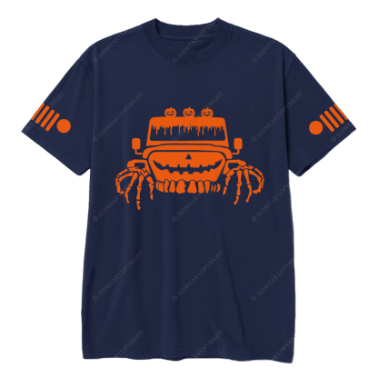 Orange Pumpkin Halloween Skull  Jp T-Shirt