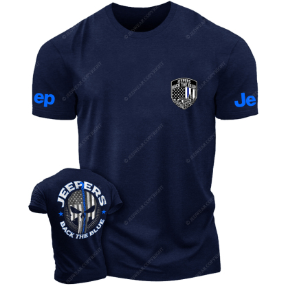 Policeman Jp Back The Blue Police Skull Police badge T-Shirt