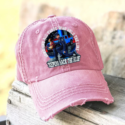 Police Honoring All Those Who Hold The Line Jeepers Back The Blue Jp Baseball Cap