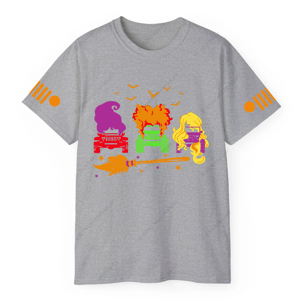 Halloween Three Witches Driving Broom JP T-shirt