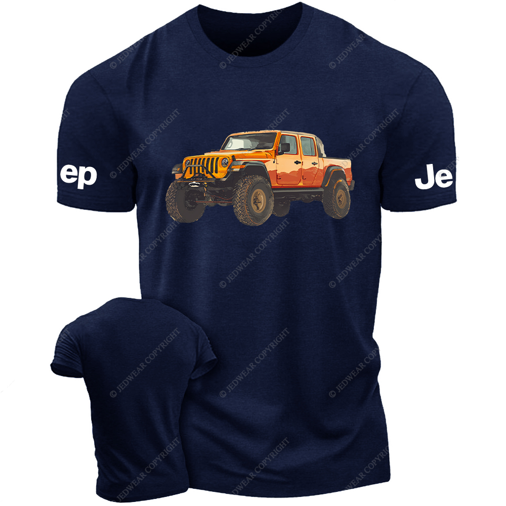 Truck Driving On The Road Oil Painting Style Jp T-Shirt