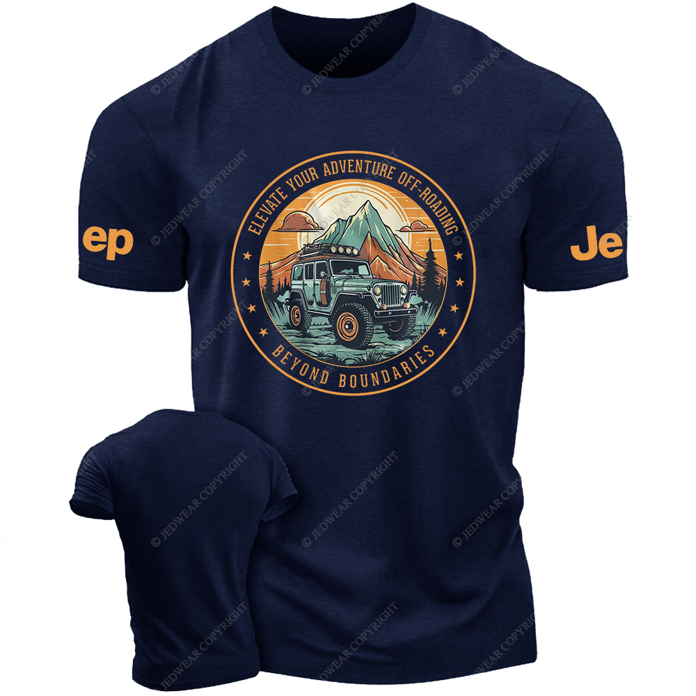 Cartoon Funny Elevate Your Adventure Off-Road Beyond Boundaries Jp T-Shirt
