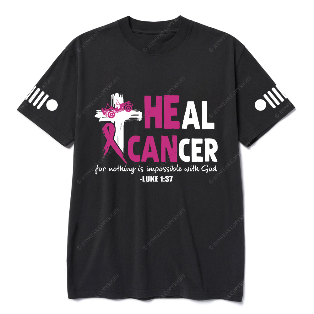 Breast Cancer Heal Cancer For Nothing Is Impossible With God Luke 1:37 Jp T-Shirt