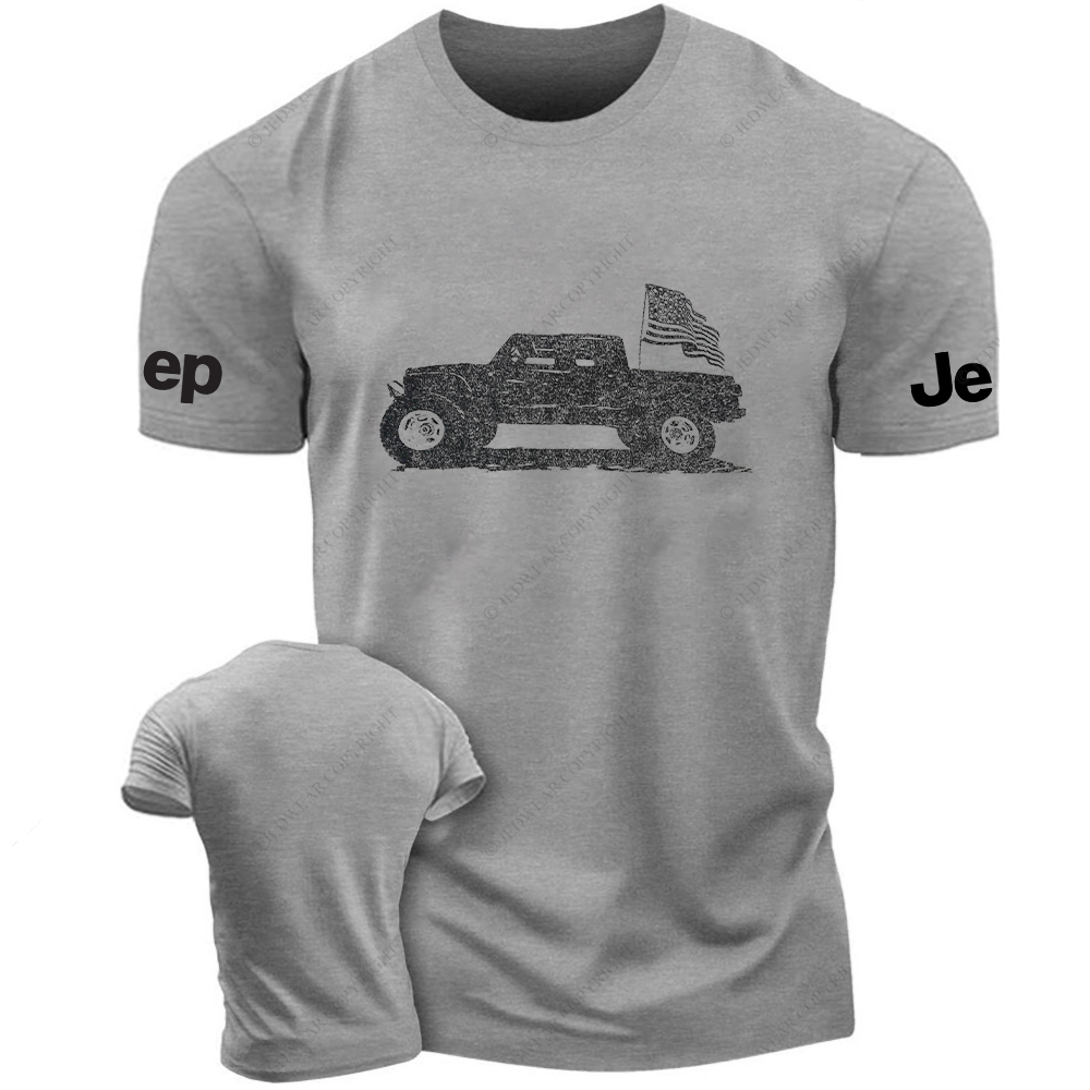 American Flag Truck Vintage Style Jp T-Shirt