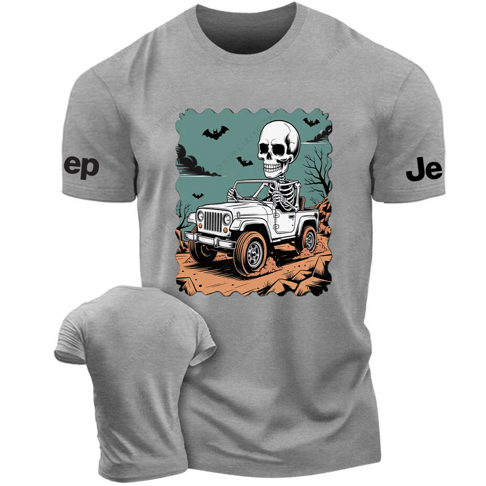 Skull Driving A Car Bat Mountain Road Jp T-Shirt