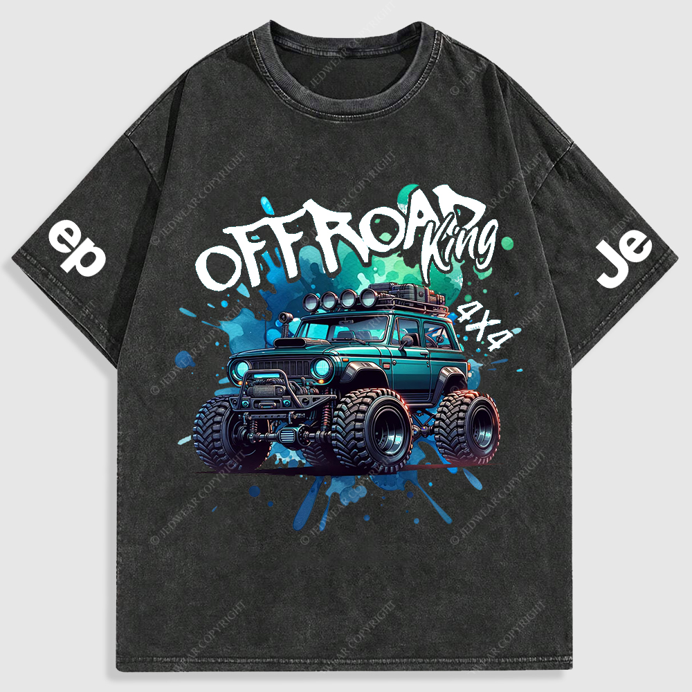 Jp Off Road King 4x4 Colorful  Washed T-Shirt