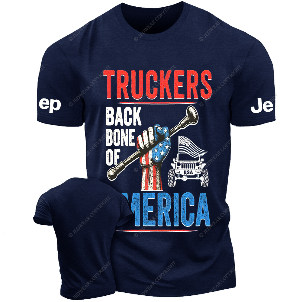 Truckers Backbone Of America Apparel Patriotic Trucking Jp T-Shirt