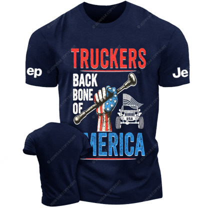 Truckers Backbone Of America Apparel Patriotic Trucking Jp T-Shirt