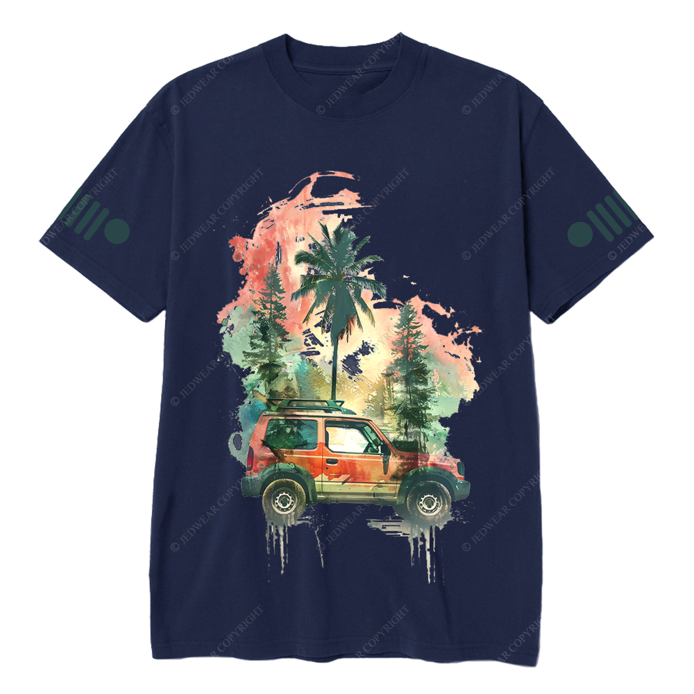 Tree Watercolor And Ink Painting Jp Flag T-shirt