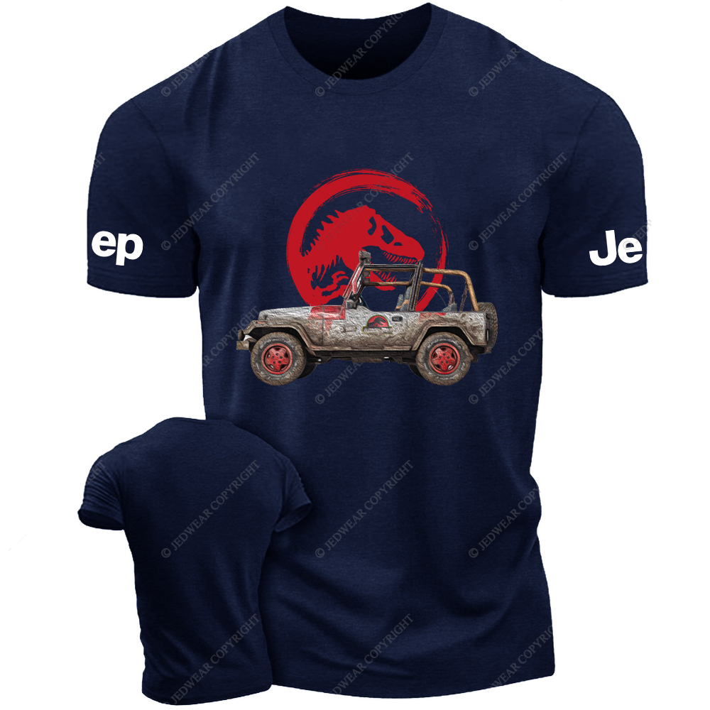 Dinosaur On The Back Of An Off-Road Vehicle Painting Jp T-Shirt