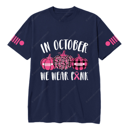 Breast Cancer Awareness In October We Wear Pink Pumpkin Jp T-shirt